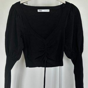 ZARA Bubble Sleeve Crop Top